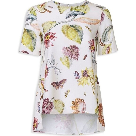 Adam Lippes Collective Mixed Print High Low Top - Picture 1 of 11